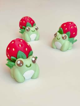 Strawberry Frogs Clicker Keychain Fidget Toy Bundle 3d model