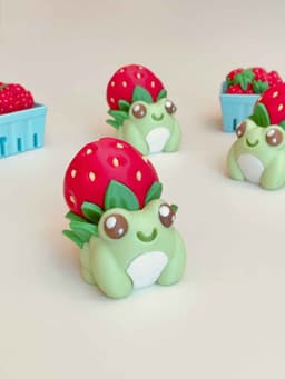 Strawberry Frogs Clicker Keychain Fidget Toy Bundle 3d model