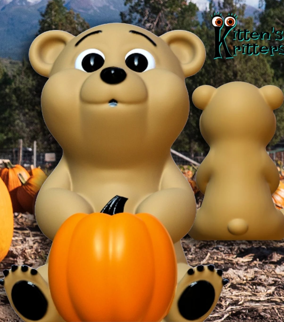 baby pumpkin bear home decor 3d model