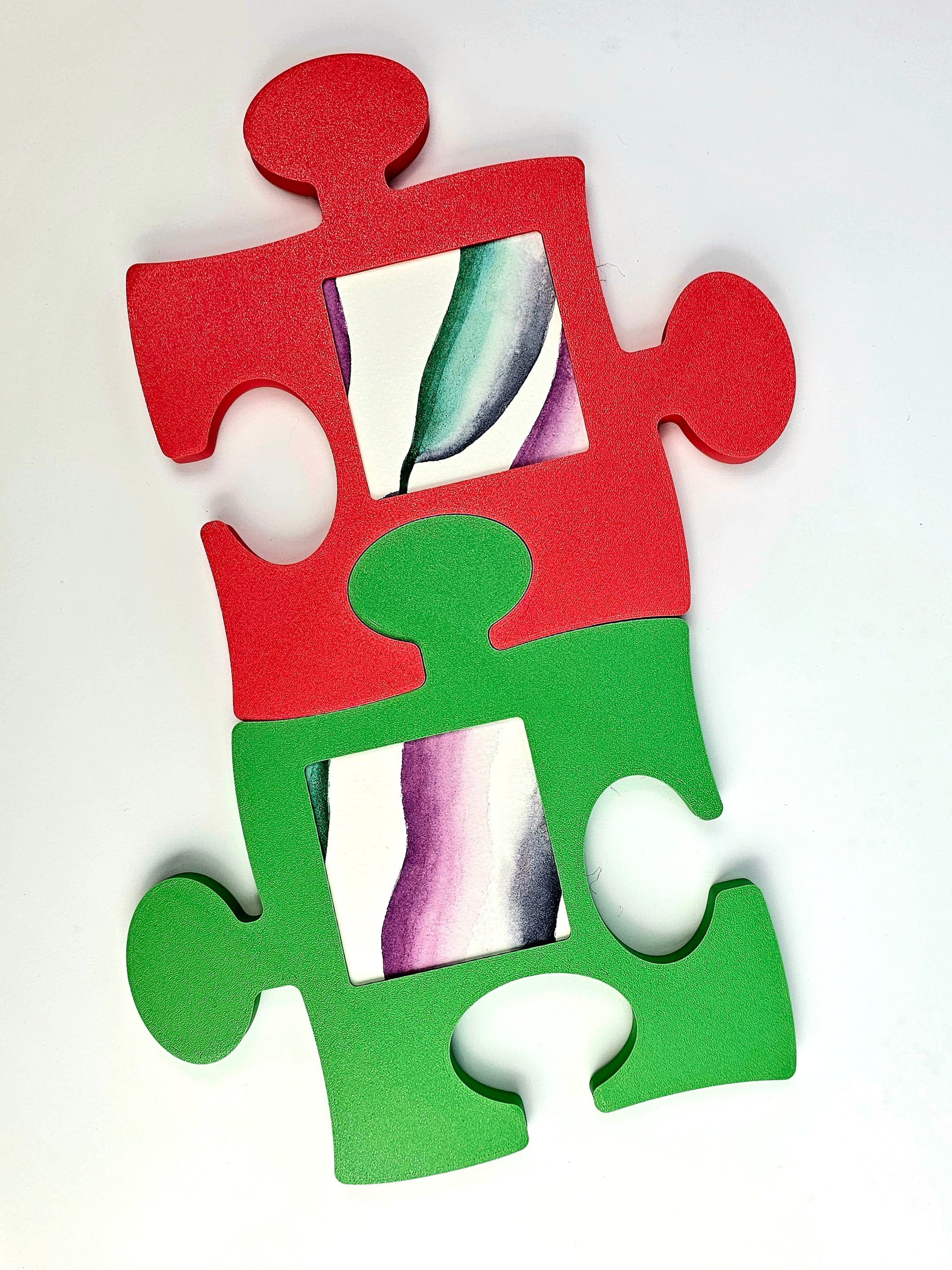 Puzzle Picture Frame Interlocking Silly Home Decor 3d model