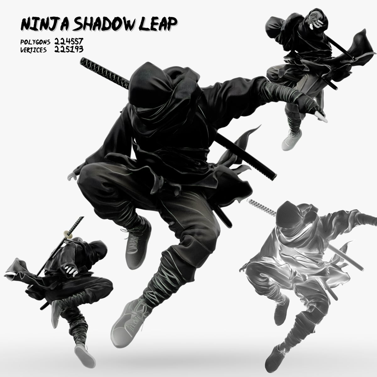 Ninja Shadow Leap 3d model