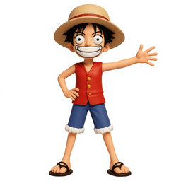 Luffy Chibi - One Piece Straw Hat 3D Model 3d model