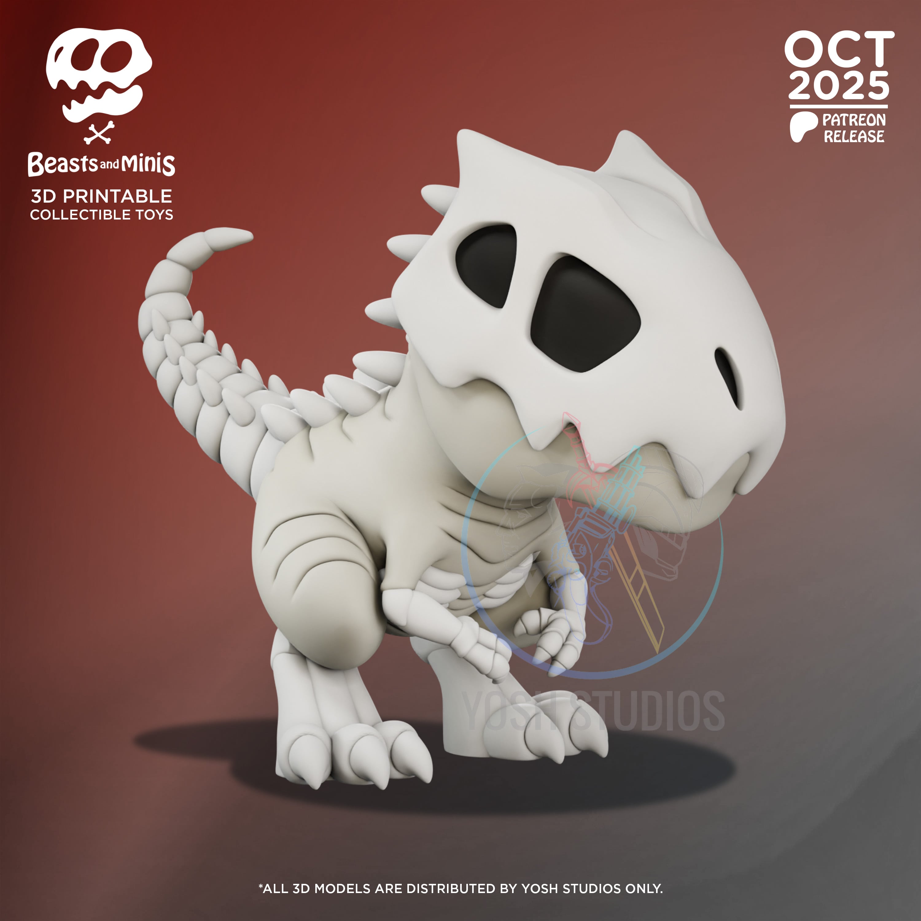 White Dinosaur 3D Printer File STL 3d model