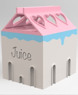 Kawaii Juice Box Pen Holder 3d model