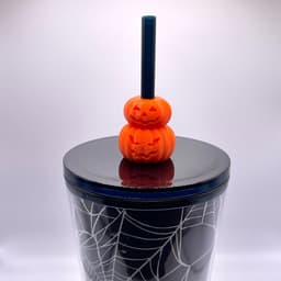 Stacked Jack-O-Lantern Straw Topper 3d model