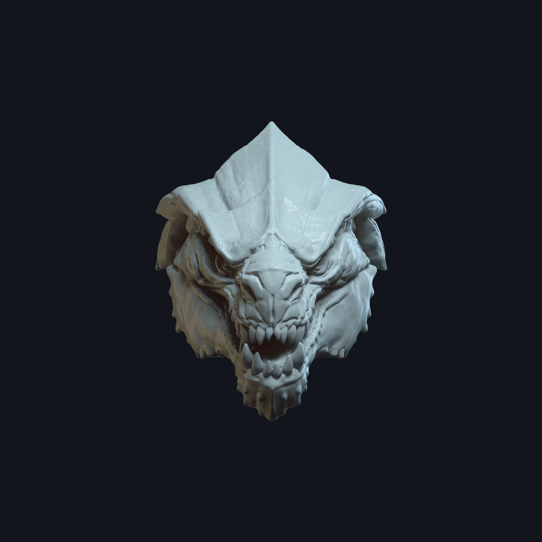 Garnon v2 Action Figure Head 3d model