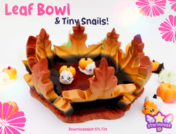 Leaf Bowl Trinket Tray + Tiny Snails 3d model