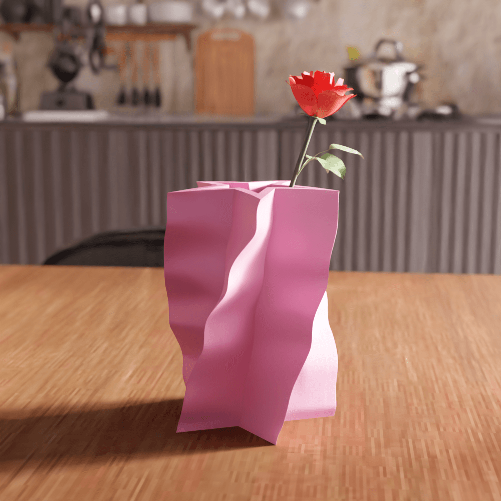Geometric Star Silhouette Vase 3d model
