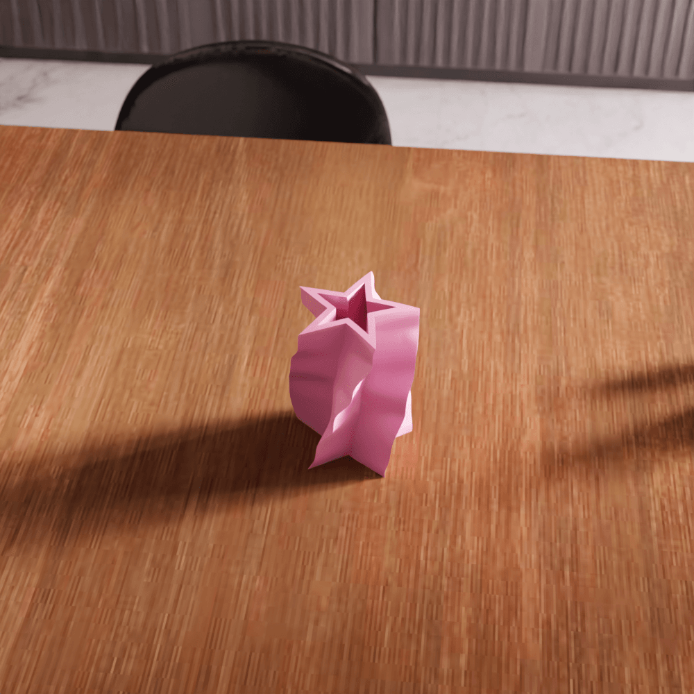 Geometric Star Silhouette Vase 3d model