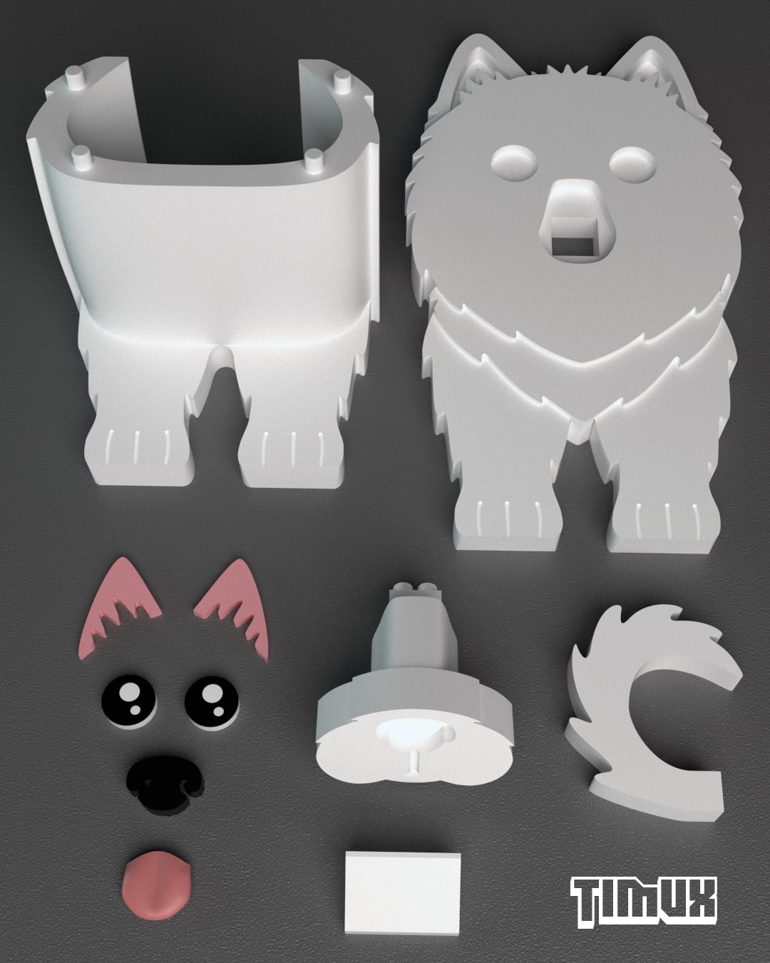 SAMOYED GLASSES HOLDER 3d model