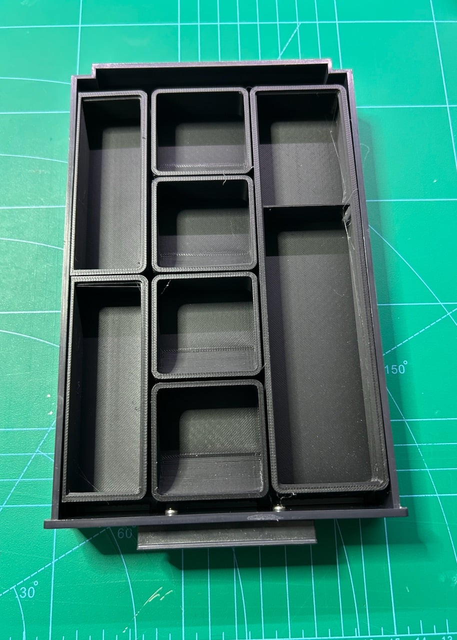 Gridfinity Base and Boxes for Neptune 4 Max Drawer 3d model