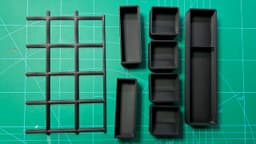 Gridfinity Base and Boxes for Neptune 4 Max Drawer 3d model
