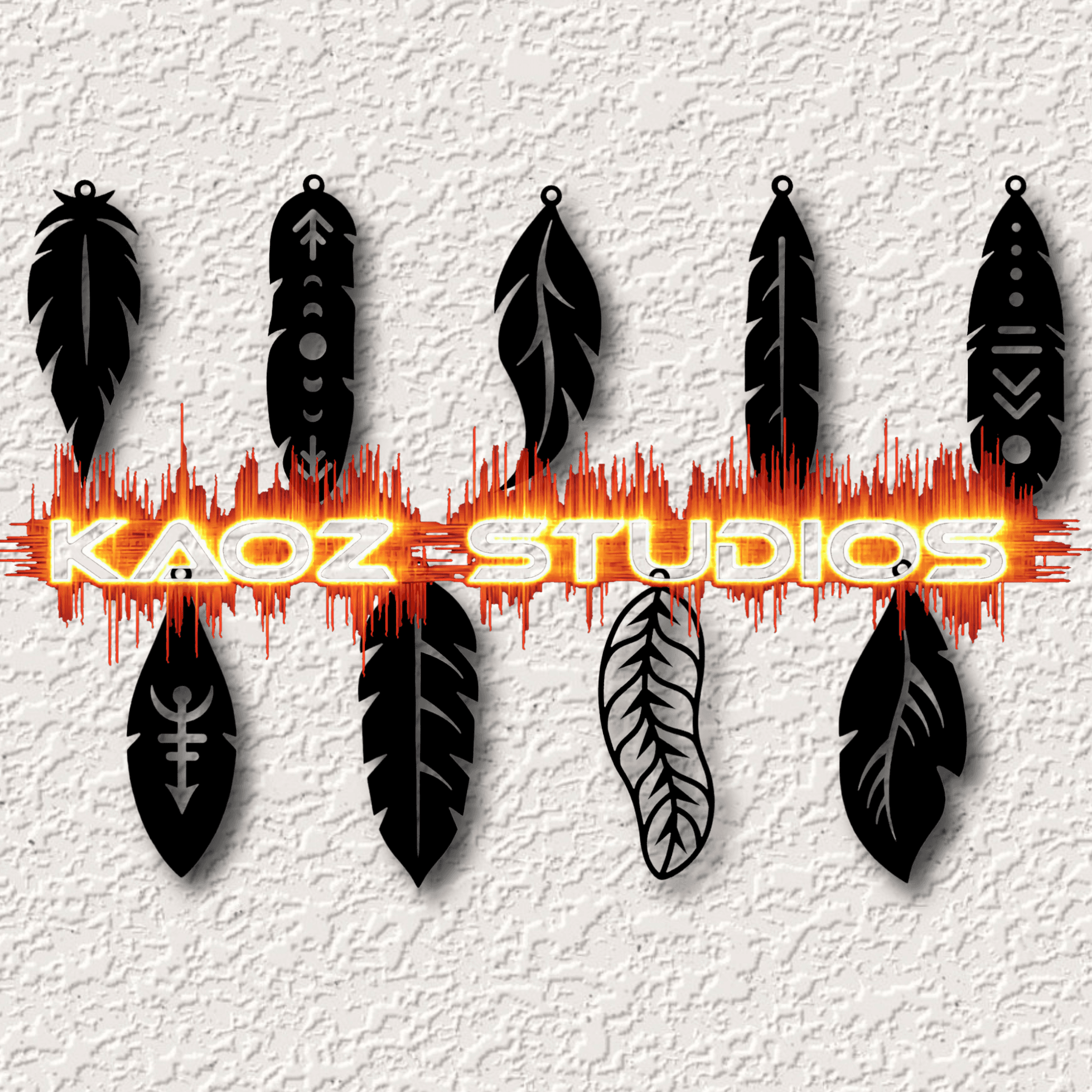 feather charms pack southwestern art feathers jewelry 3d model