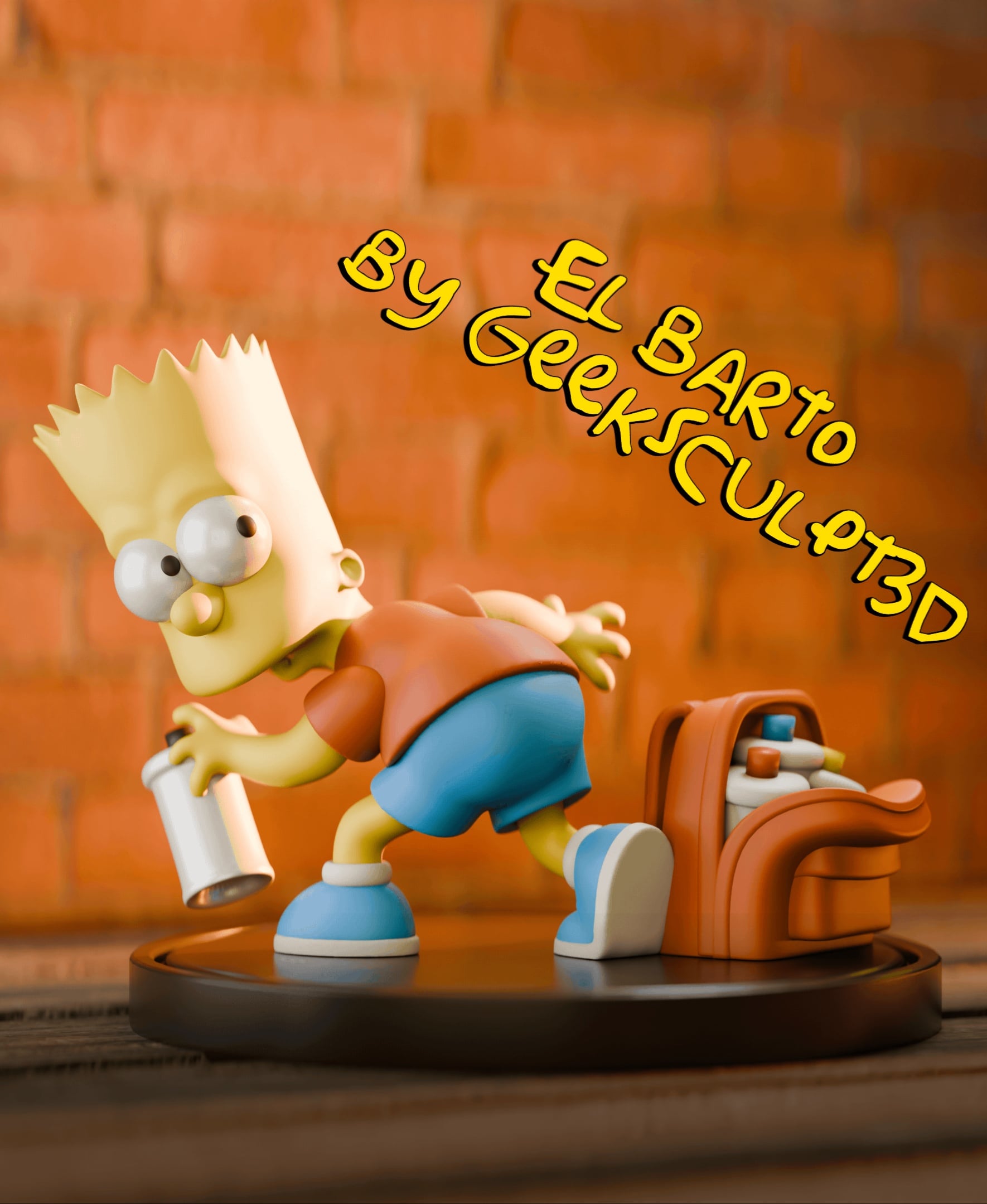 Bart Simpson Figurine - Graffiti Edition 3d model