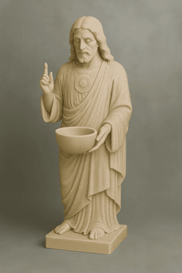 Sacred Heart Jesus Candle Holder STL 3d model
