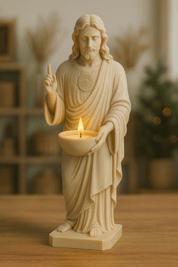 Sacred Heart Jesus Candle Holder STL 3d model