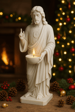 Sacred Heart Jesus Candle Holder STL 3d model