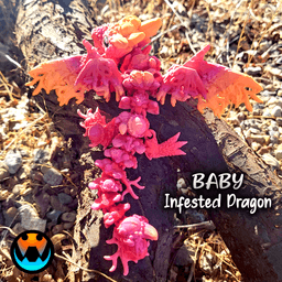 Baby Infested Dragon 3d model