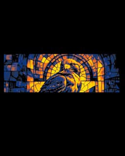 Stained Glass Depictions of a Golden Hawk - Set of bookmarks 3d model