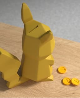 Low-poly Pikachu - Piggy Bank 3d model