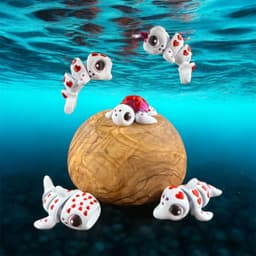 Valentines Love Sea Critters Articulated Flexis 3d model