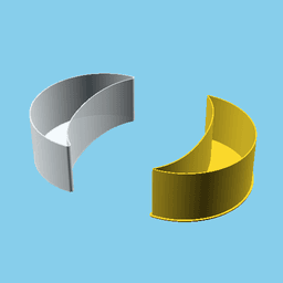 Moon phase 4, nestable box (v1) 3d model