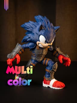 Dark Sonic Warrior Figure 3MF | FanArt Multi-Color | HighDetail 3d model