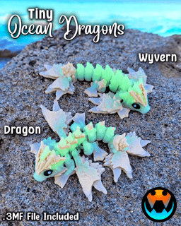 Tiny Ocean Dragon and Wyvern 3d model