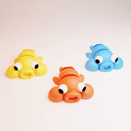 Bubble Eye Gold Fish (Articulated) 3d model
