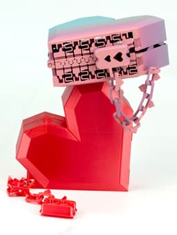 Heart Box With Working Zipper 3d model