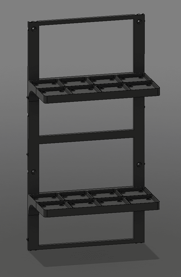 Gridfinity, Wall Rack, Double Height, 4x2 3d model