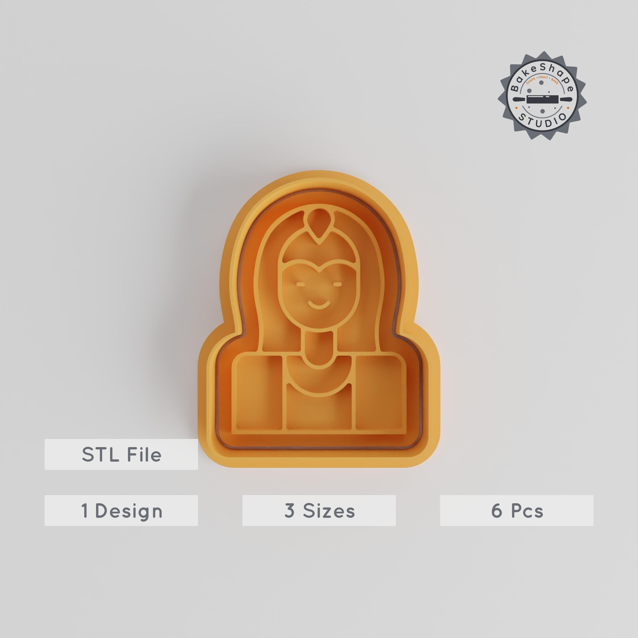 Guanyin Cookie Cutter & Stamp Set, 6 Pieces, Small to Large Sizes, Perfect for Fondant, Cultural Asian Deity Design PRODUCT_4487 3d model
