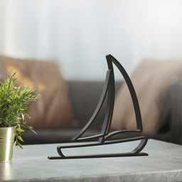 Sailboat Line Art, Modern, Minimalist 3d model