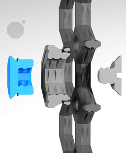 Bolt-Locked Insert - Fix Point (Folded) 3d model