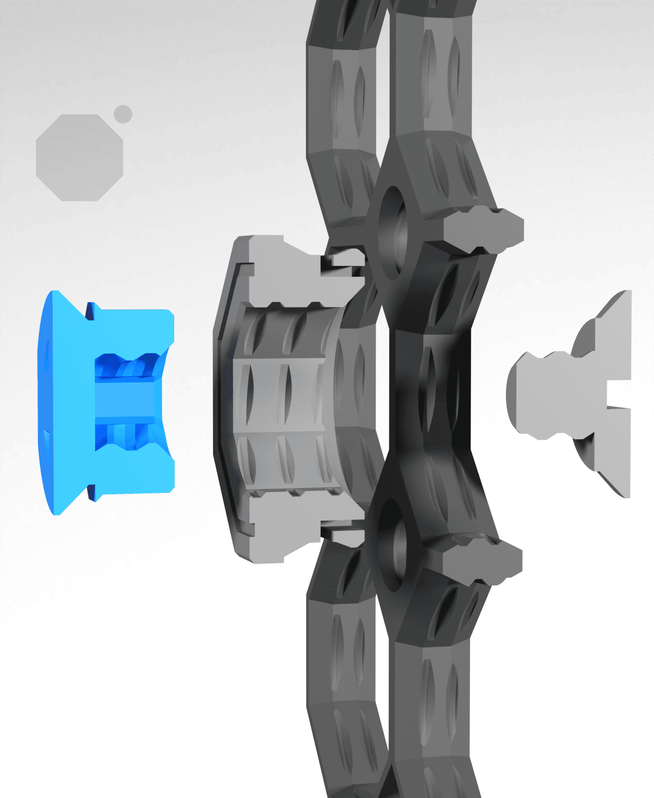 Bolt-Locked Insert - Fix Point (Folded) 3d model