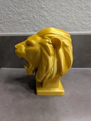 Roaring Lion Bust 3d model