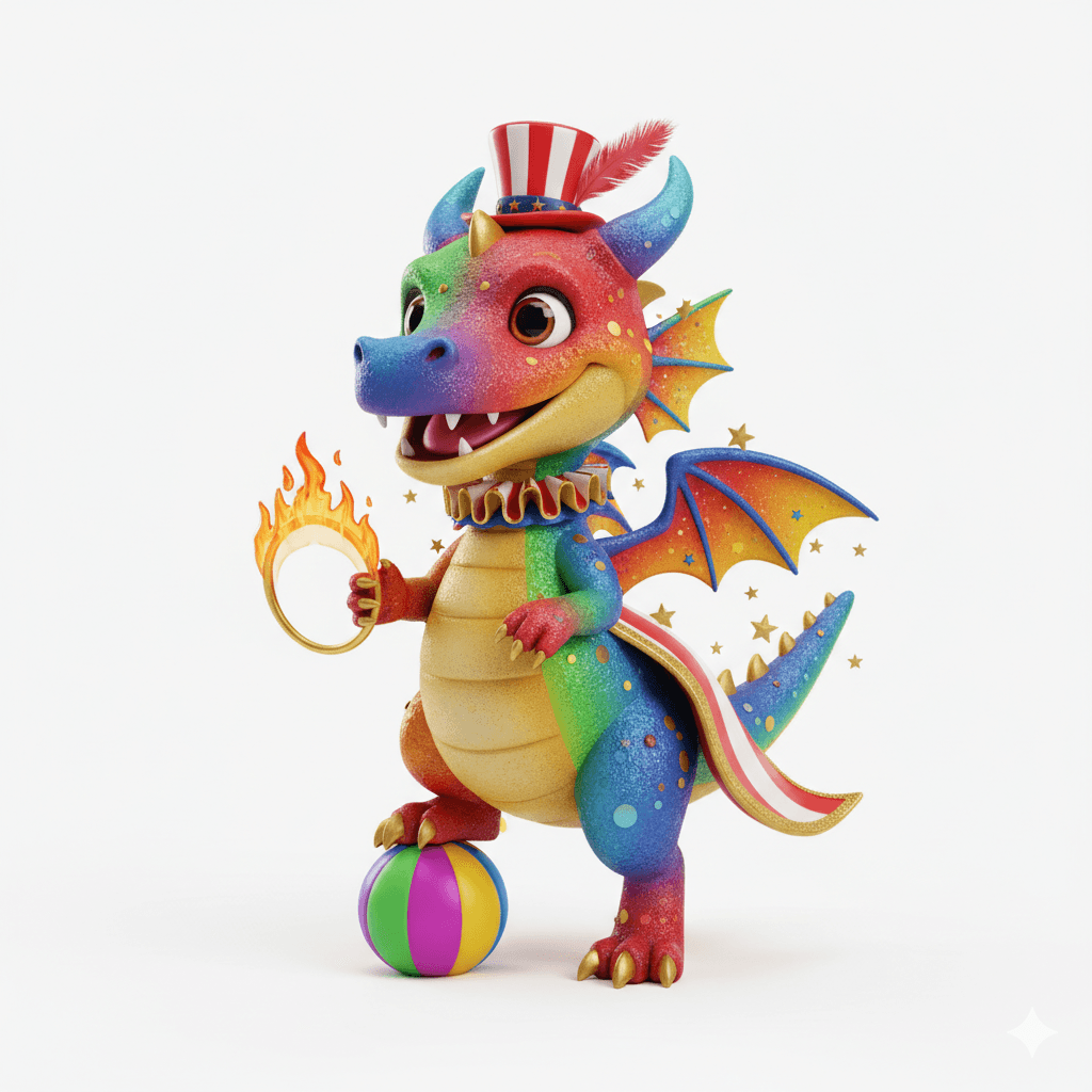 Cute Dragon : Tiny Circus Dragon Fantasy Creature 3d model
