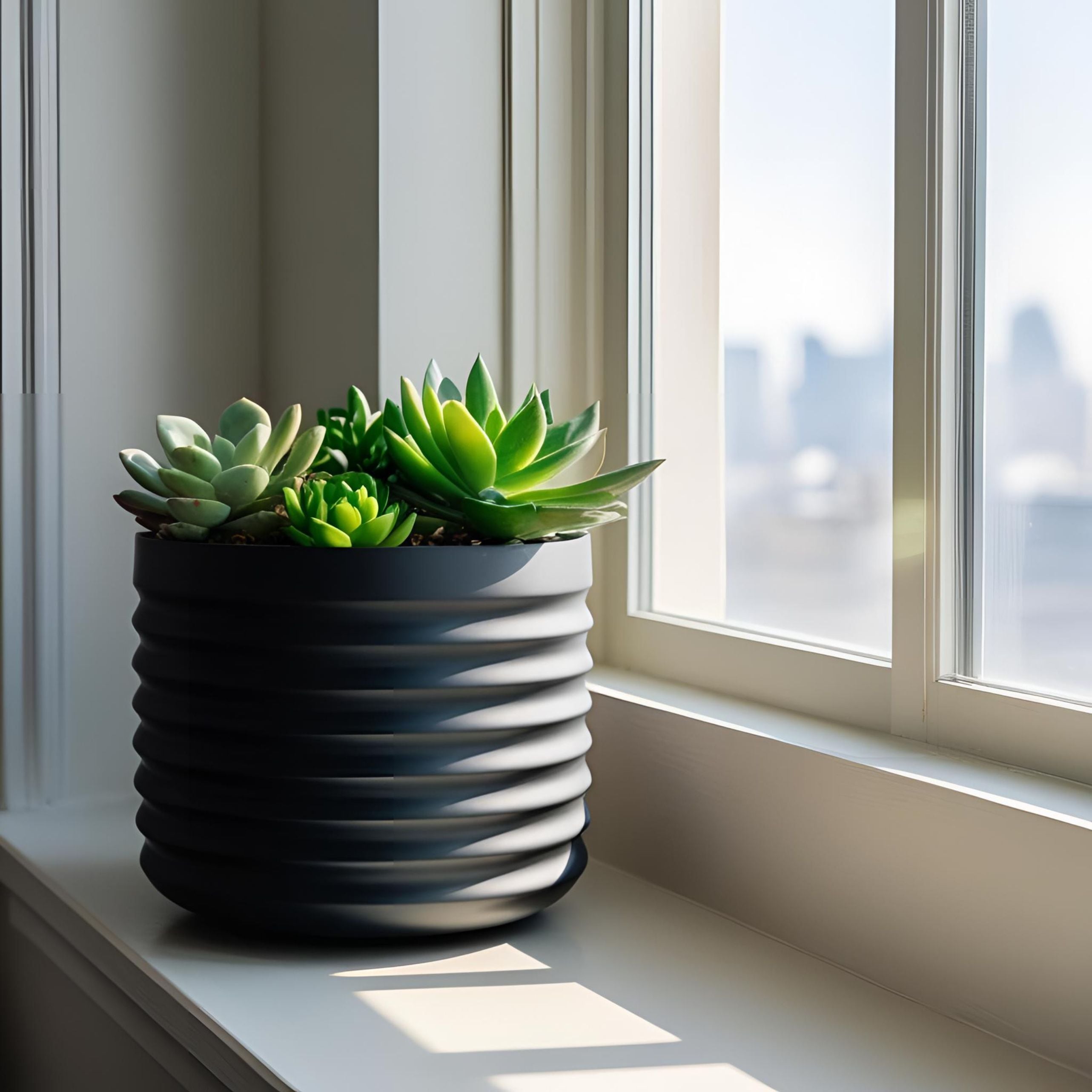 Modern Wavy Planter "RippleBloom" 3d model