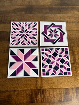 Set of Quilt Pattern Coasters 3d model