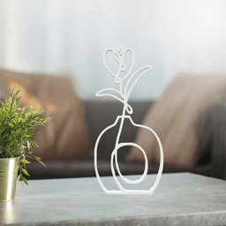 Flower Line Art, Modern, Minimalist 3d model