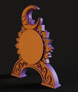 Crescent Moon Mirror Frame STL | Boho Decor 3D Print | Mystical 3d model