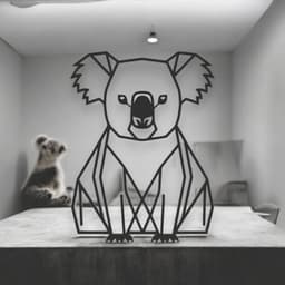 Koala Line Art - Desktop Line Art 3d model