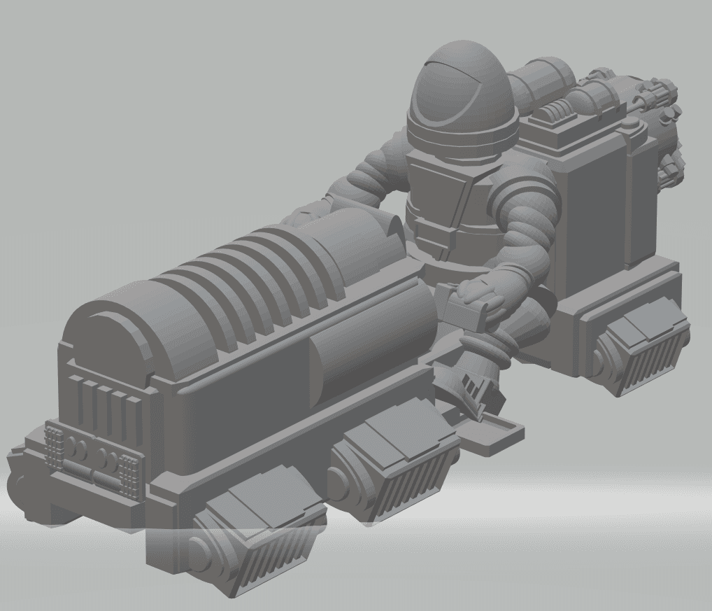 FHW: DAIRR Helmet Trooper on Jet bike 3d model
