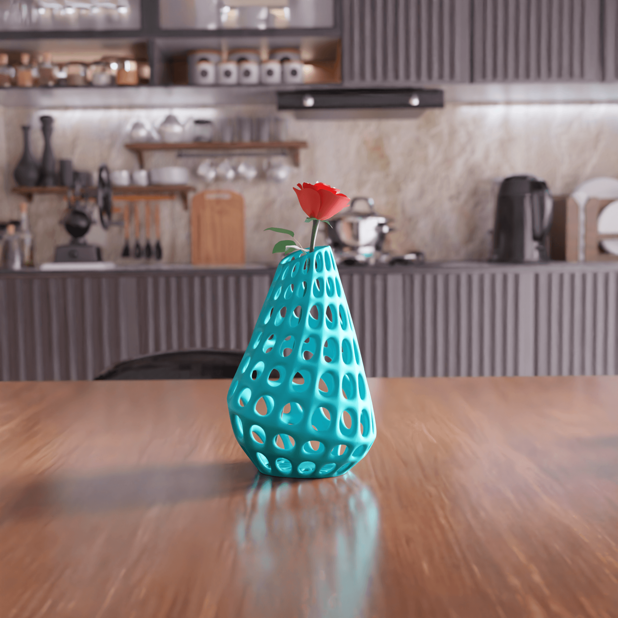 Voronoi Teardrop Decorative Vase 3d model