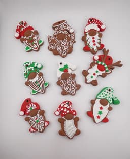 Gingerbread Cookie Ornament Set 3d model
