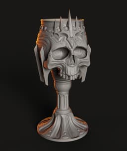 Skull King Goblet STL | Gothic Décor 3D Print | Functional 3d model