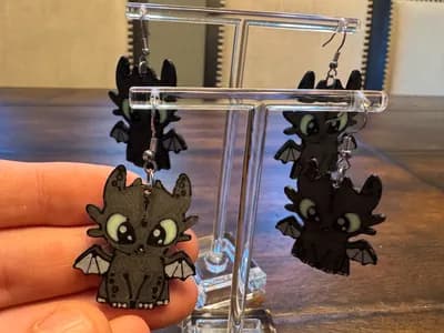 Toothless Earrings 3d model
