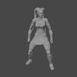Female Alien Force Dark Side User v2 3d model