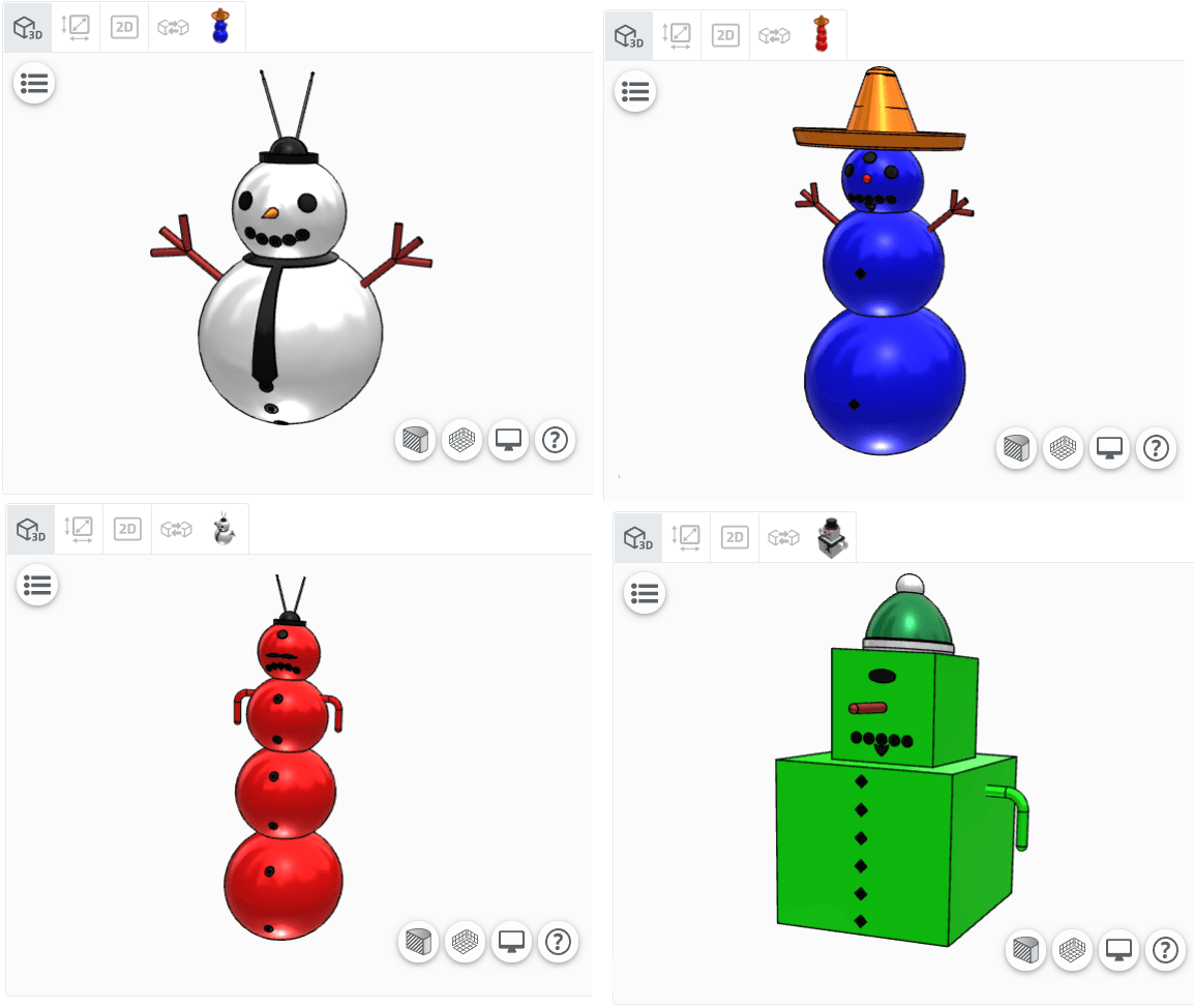 Snowman with configurator 3d model