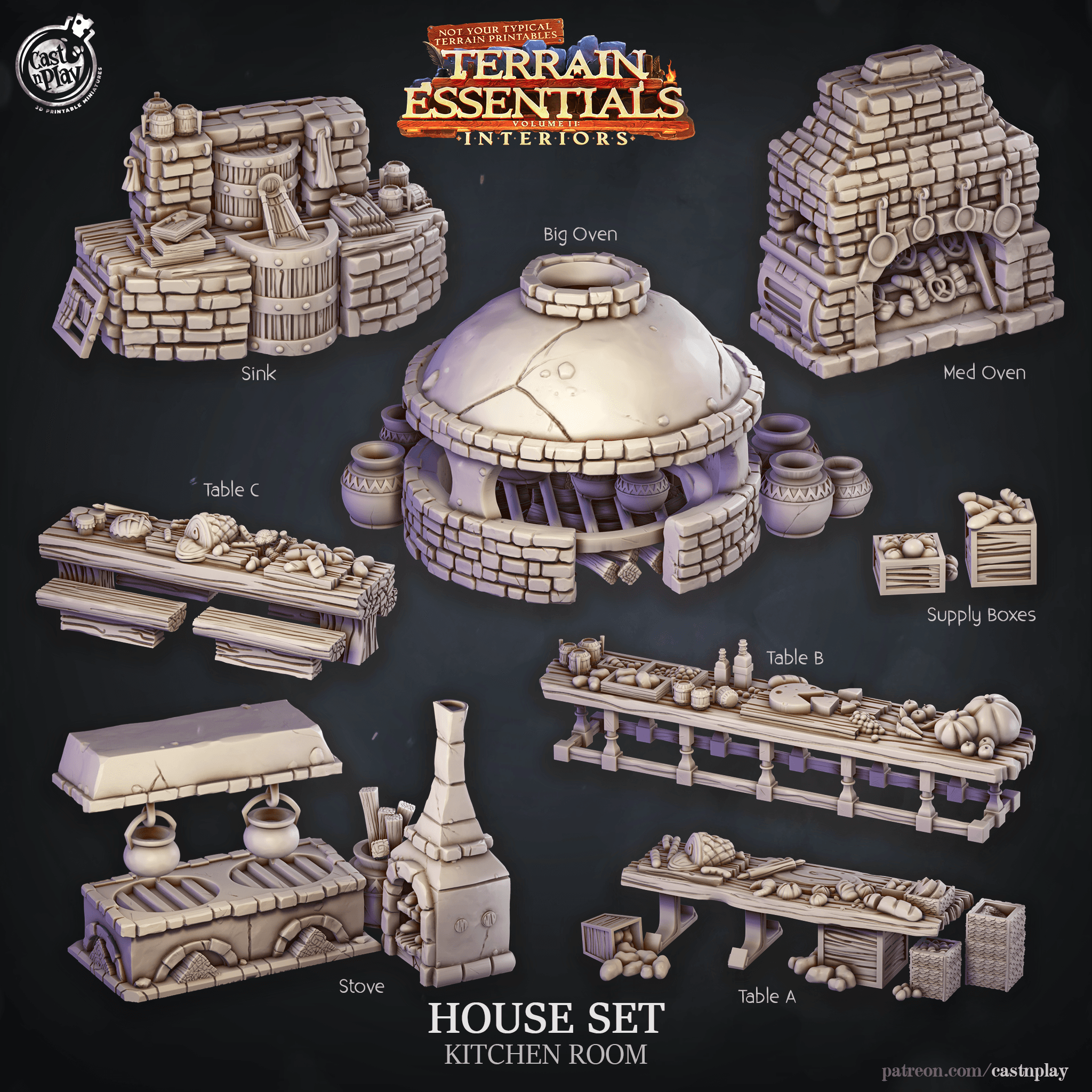 Medieval House Set (Pre-Supported) 3d model